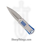 We Knife Co Ltd - WE2017C - OSS - Fixed Blade Knife - CPM-20CV Stonewash Dagger - CPM-20CV with G10 Inlay - Blue