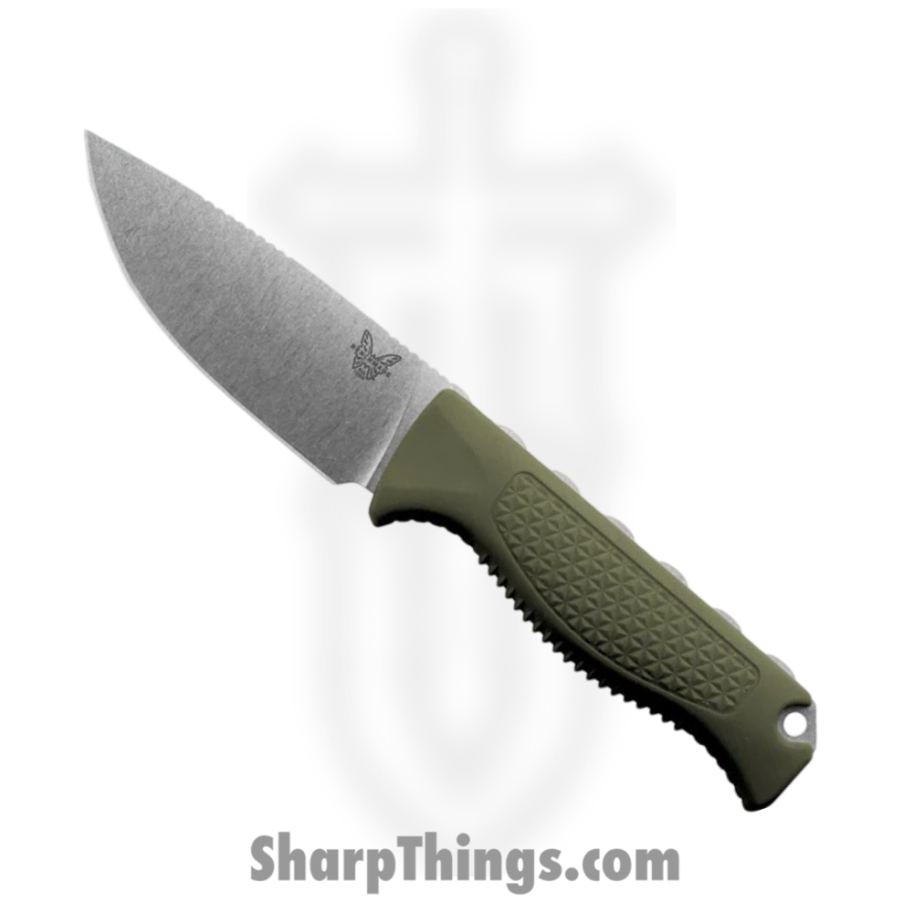 111a66e3-4c50-44da-a9ac-aab399ad0bea_15006-01_1.jpg Benchmade - 15006-01 - Steep Country - Fixed Blade Knife - CPM S30V Stonewash Drop Point - Santoprene - OD Green - Image 1