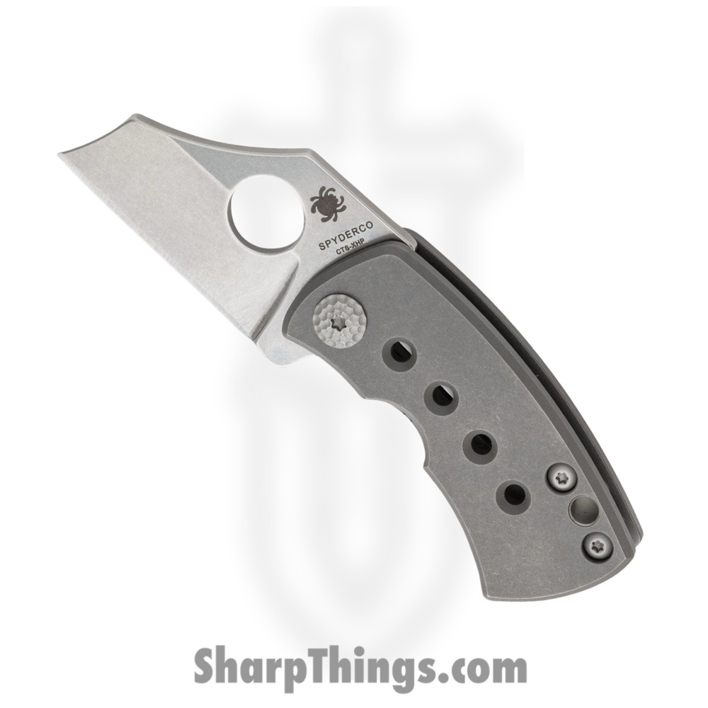 118e370a-9526-4efd-b798-56b66eeafe68_SC236TIP_1.jpg Spyderco - SC236TIP - McBee Framelock - Folding Knife - CTS-XHP Stonewash Wharncliffe - Titanium - Gray - Image 1