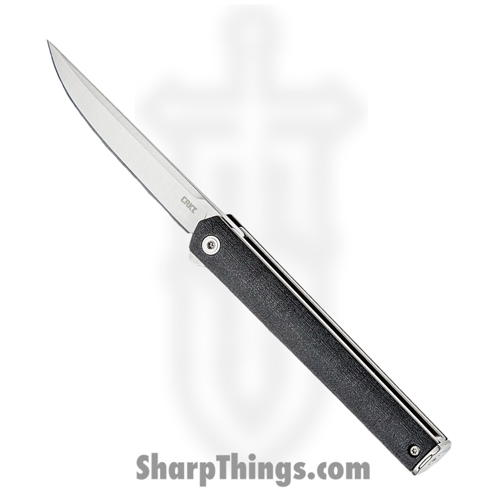 120ec9e2-373c-43af-81e4-49d4b2d0a9aa_CR7097_1.jpg CRKT - CR7097 - CEO Gentleman's Flipper - Folding Knife - AUS-8 Satin Drop Point - GRN - Black - Image 1