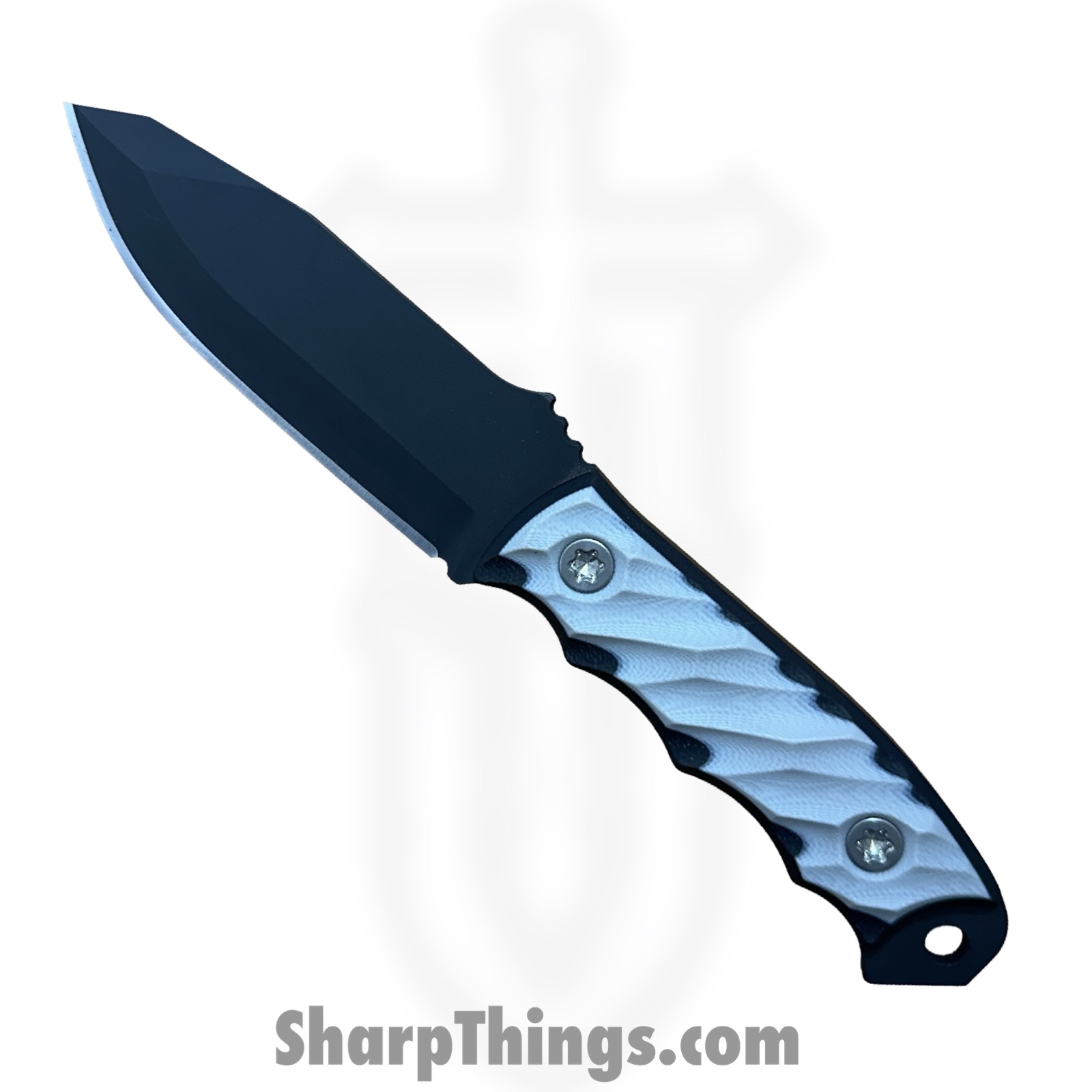 12158075-3757-40c6-9adf-d7fb401f5f67_HFBDISG10WB_1.jpg Half Face Blades - HFBBHG10BKTI -Beef Harpoon - Fixed Blade Knife - S45VN Coated Harpoon - G10 Ti - Black - Image 1