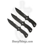 Cold Steel - CSTH80KVC3PK - 3 Piece Throwing Knife Set - Fixed Blade Knife - 420 Stainless Black Oxide Drop Point - Cord Wrapped - Black