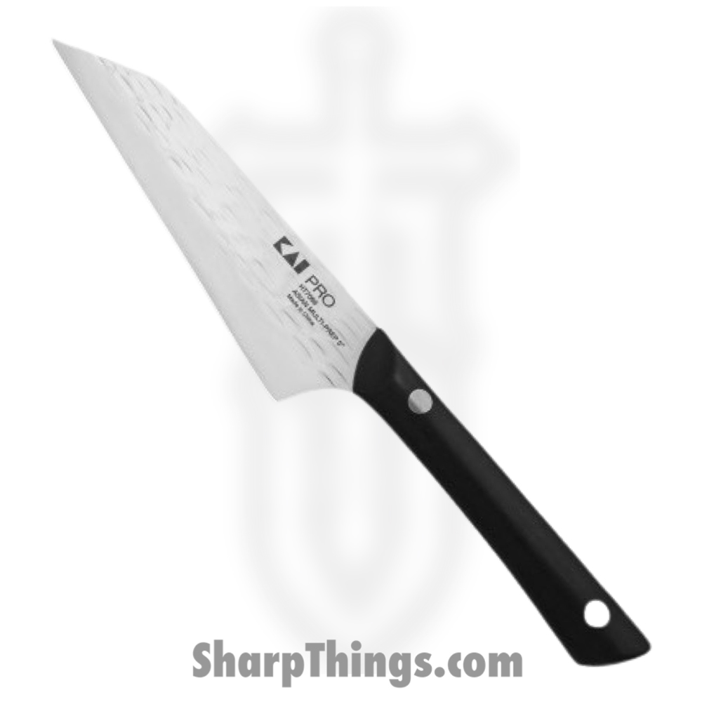 12955860-1e85-4e97-b768-8b0baa1f010c_HT7069_1.jpg Kai - HT7069 - Pro Asian Multi-Prep 5" - Fixed Blade Knife - AUS-6 Hammered Reverse Tanto - POM - Black - Image 1