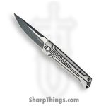 Kershaw - 2060 - Noventa - Folding Knife - D2 Black-oxide coated Satin Flats Drop Point - Stainless Steel - Silver