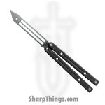 Squid Industries - Squidtrainer V4 - Balisong - 410 SS Stonewash - 6061 Aluminum - Black