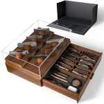 Holme & Hadfield - 52-FQ-RNTH - The Armory - Knife Showcase - Wood and Acrylic - Walnut