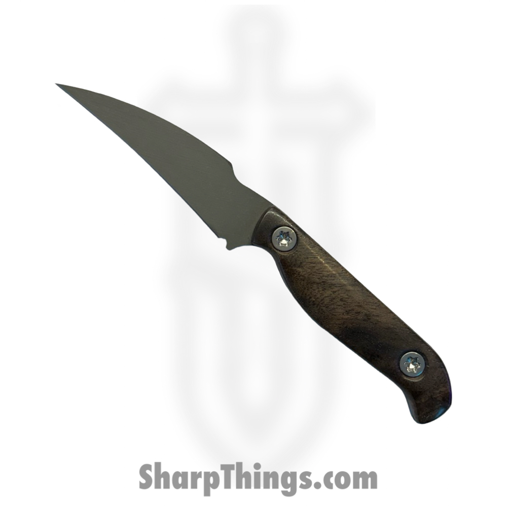 1330de90-c6eb-45c6-b48c-4923aa63f03a_HFBGULBKWN09_1.jpg Half Face Blades - HFBGULBKWN09 - Gula Gula - Fixed Blade Knife - S45VN Acid Etched Wharncliffe - Black Walnut - Black Brown - Image 1
