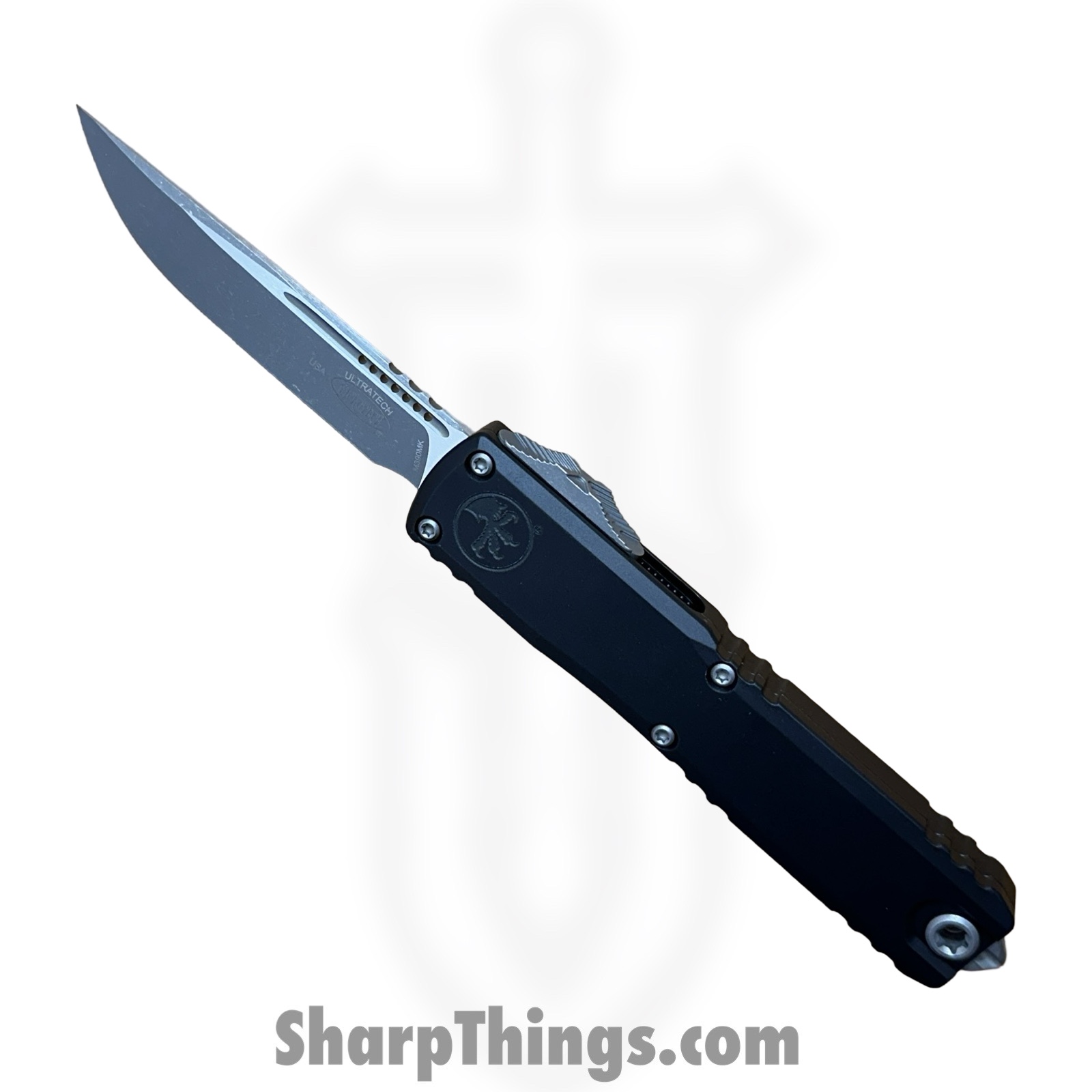 135875c3-2e46-4cb9-b7e6-b9bd61a25224_1121-10AP_1.jpeg Microtech - 1121-10AP - Ultratech GEN III ZBP - OTF Auto - M390MK Apocalyptic Drop Point - Aluminum - Black - Image 1