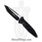 Microtech - 161A-1T - Socom Elite - Automatic Knife - Elmax, M390, 204P Two Tone Tanto - Aluminum/Traction Inlay - Black