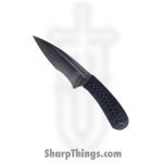 Bastinelli Creations - BAS215W - SIN - Fixed Blade Knife - N690 Stonewash Drop Point - Cord Wrapped - Black