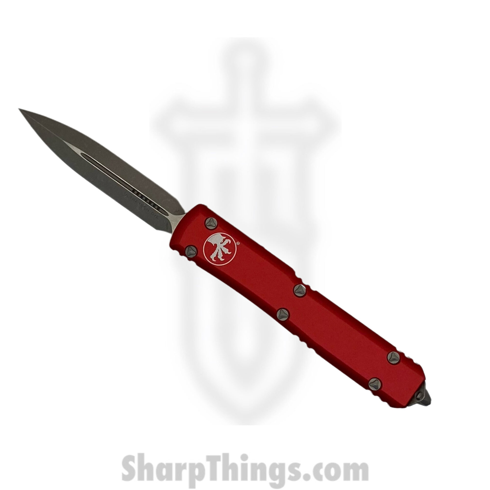 14371545-52f2-42c5-8a9c-b5d8ef79f438_122-10APRD_1.jpg Microtech - 122-10APRD - Ultratech - OTF Auto - Elmax, M390, 204P Apocalyptic Dagger - 6061-T6 Aluminum - Red - Image 1