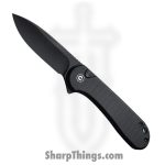 Civivi - CIVC18062P1 - Elementum II Button Lock - Folding Knife - Nitro-V Stainless Steel Black Stonewash Drop Point - Black G10 - Black