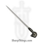 CMP - CN926954 - Grave Hand Skull Cane - Fixed Blade Knife - Stainless Satin Dagger - Aluminum - Black
