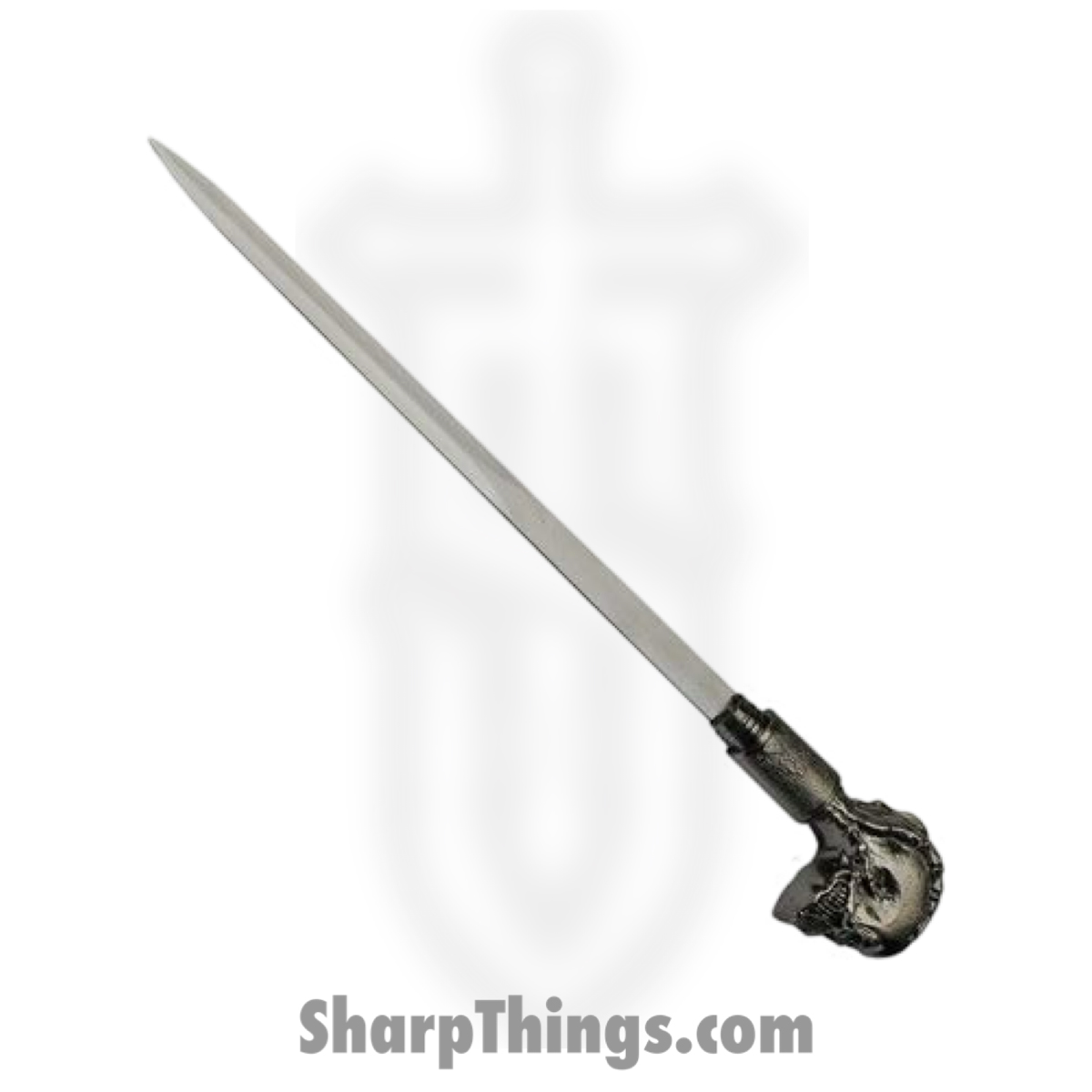 14e3f807-f161-4a81-8673-6c337cec243b_CN926954_1.jpg CMP - CN926954 - Grave Hand Skull Cane - Fixed Blade Knife - Stainless Satin Dagger - Aluminum - Black - Image 1