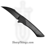 SharpByDesign - DER-BO-CF - Derecho - Folding Knife - PVD M390 Hawkbill - Black PVD Ti w Carbon Fiber - Black