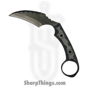 T.Kell Knives - FLNRnGnmtl - FLN Integral Ring Black Recon - Fixed Blade Knife - 80crv2 Coated Hawkbill - G10 - Gunmetal