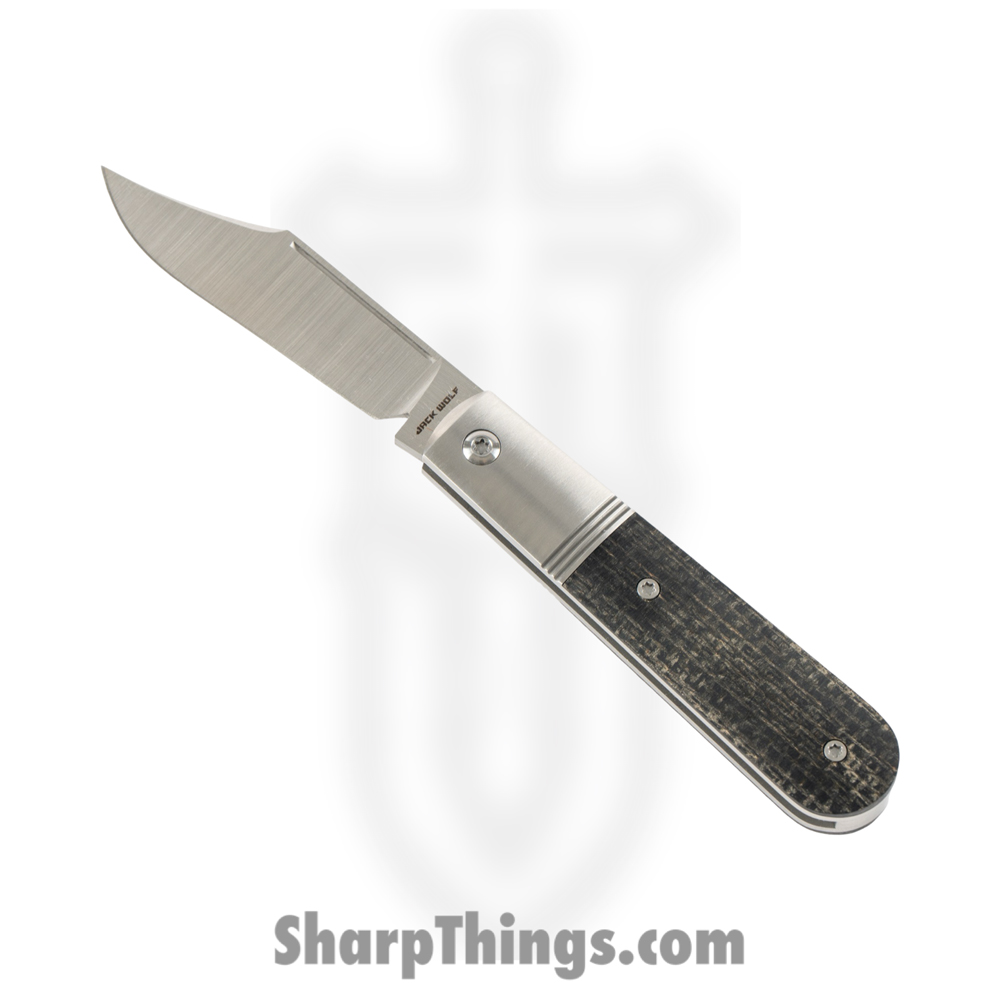 15bded5f-6ff8-43f4-9dcf-cc0e63c5de95_BIGBR-02-BLK-BUR-MIC_1.jpg Jack Wolf Knives - BIGBR-02-BLK-BUR-MIC - Big Bro Jack Steel Series - Folding Knife - 14C28N Satin Clip Point - Burlap Micarta - Brown - Image 1