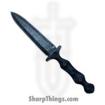 Stroup Knives - DAG-B-G10 - Dagger - Fixed Blade Knife - 1095 HC Acid Wash Double Edge - G10 - Black