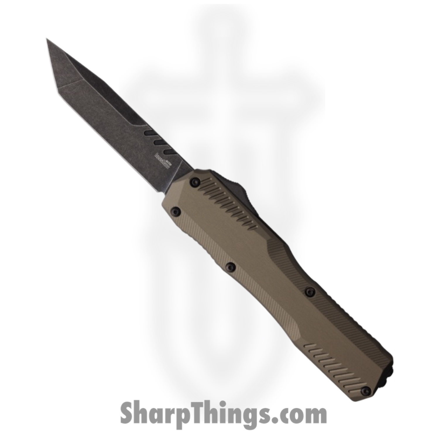 15d63162-6ea4-4bc1-8312-35792046ac17_KS9000TFDEBW_1.jpg Kershaw - KS9000TFDEBW - Livewire - OTF Auto - CPM MagnaCut Coated Tanto - Aluminum - Tan - Image 1