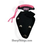 VOC - SD040PK - Grim Push Dagger Piggy - Fixed Blade Knife - 440 SS Coated Dagger - Cord Wrap - Pink