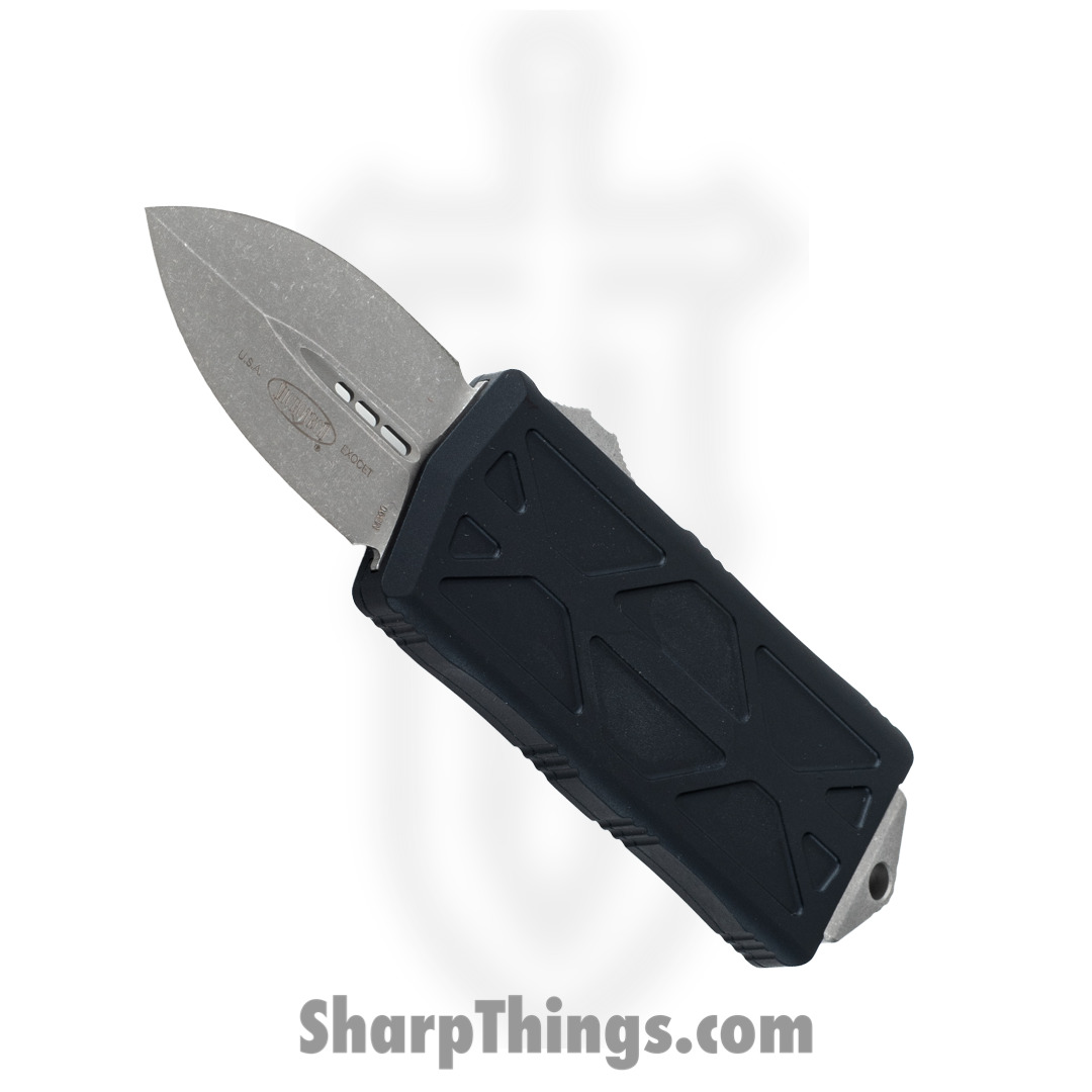 1680aa08-214c-4b2a-95e5-63ebdd61323d_157-10AP_1.jpg Microtech - 157-10AP - Exocet Money Clip - OTF Auto - M390 Apocalyptic Dagger - 6061-T6 Aluminum - Black - Image 1