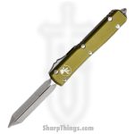 Microtech - 223-10APOD - Ultratech - OTF Auto - Elmax, M390, 204P Apocalyptic Spartan - 6061-T6 Aluminum - OD Green