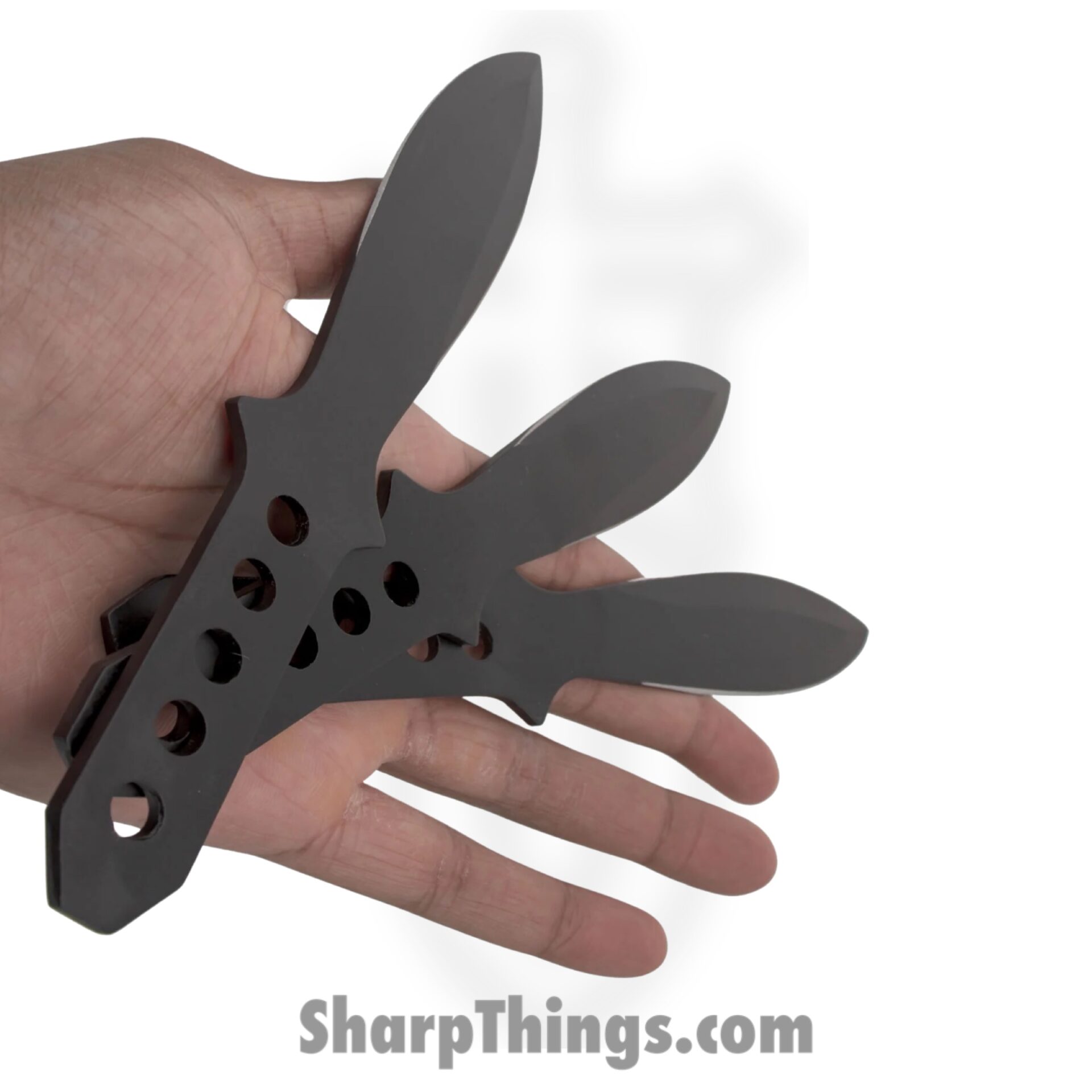 1693a2ba-93b1-4ed0-bffe-1919bc73e653_tk-40-8-6_1.jpeg Tiger Throwers - TK-40-8-6 - 6 Piece 8.5 inch Throwing Knife Set - Fixed Blade Knife - German Surgical Steel Black Dagger - Steel - Black - Image 1