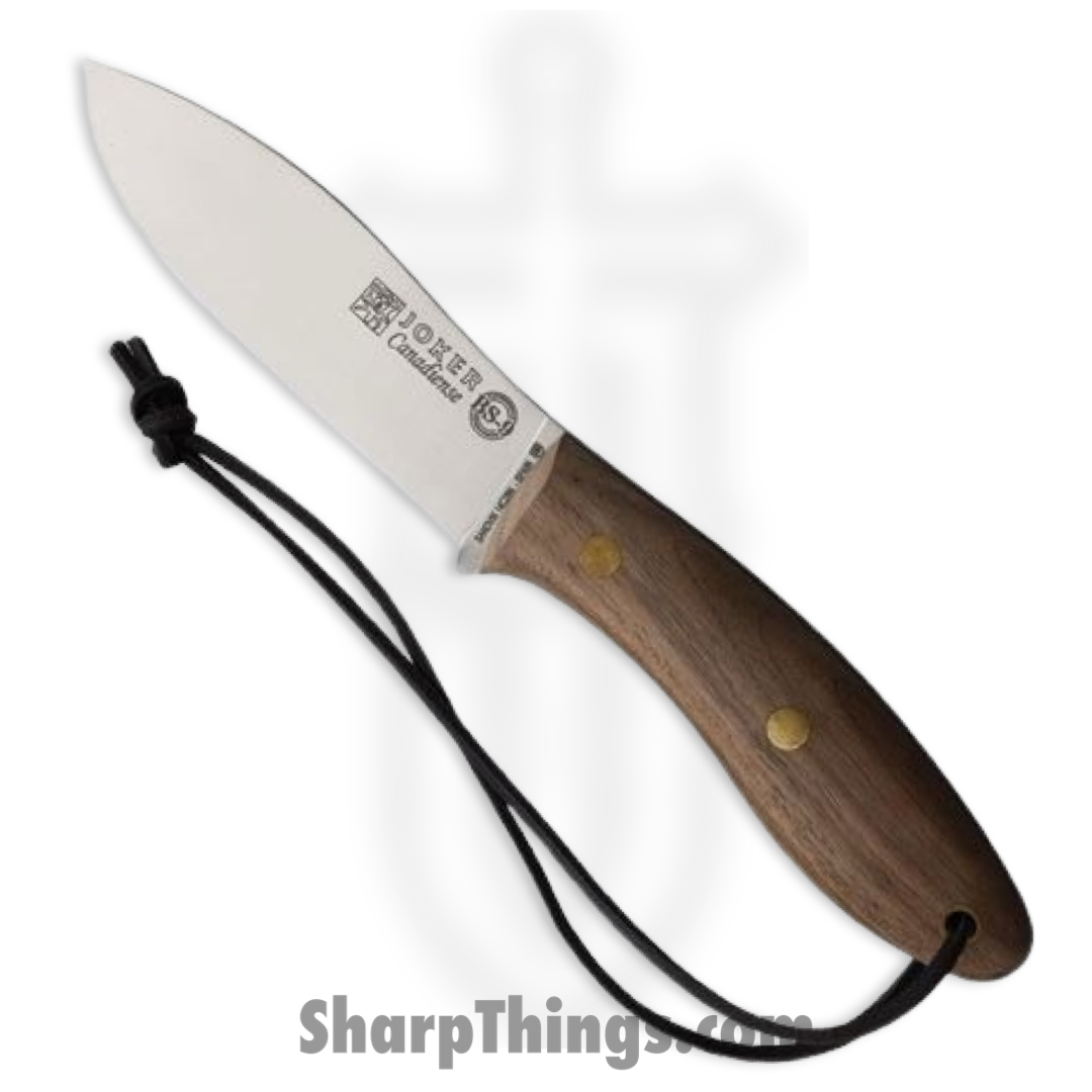 169d3ab4-fed9-4a3e-a212-c4e2e9cc8a54_JKRCN114_1.png Joker - JKRCN114 - Canadiense Bushcraft Walnut - Fixed Blade Knife - 14C28N Sandvik Satin Drop Point - Walnut - Brown - Image 1