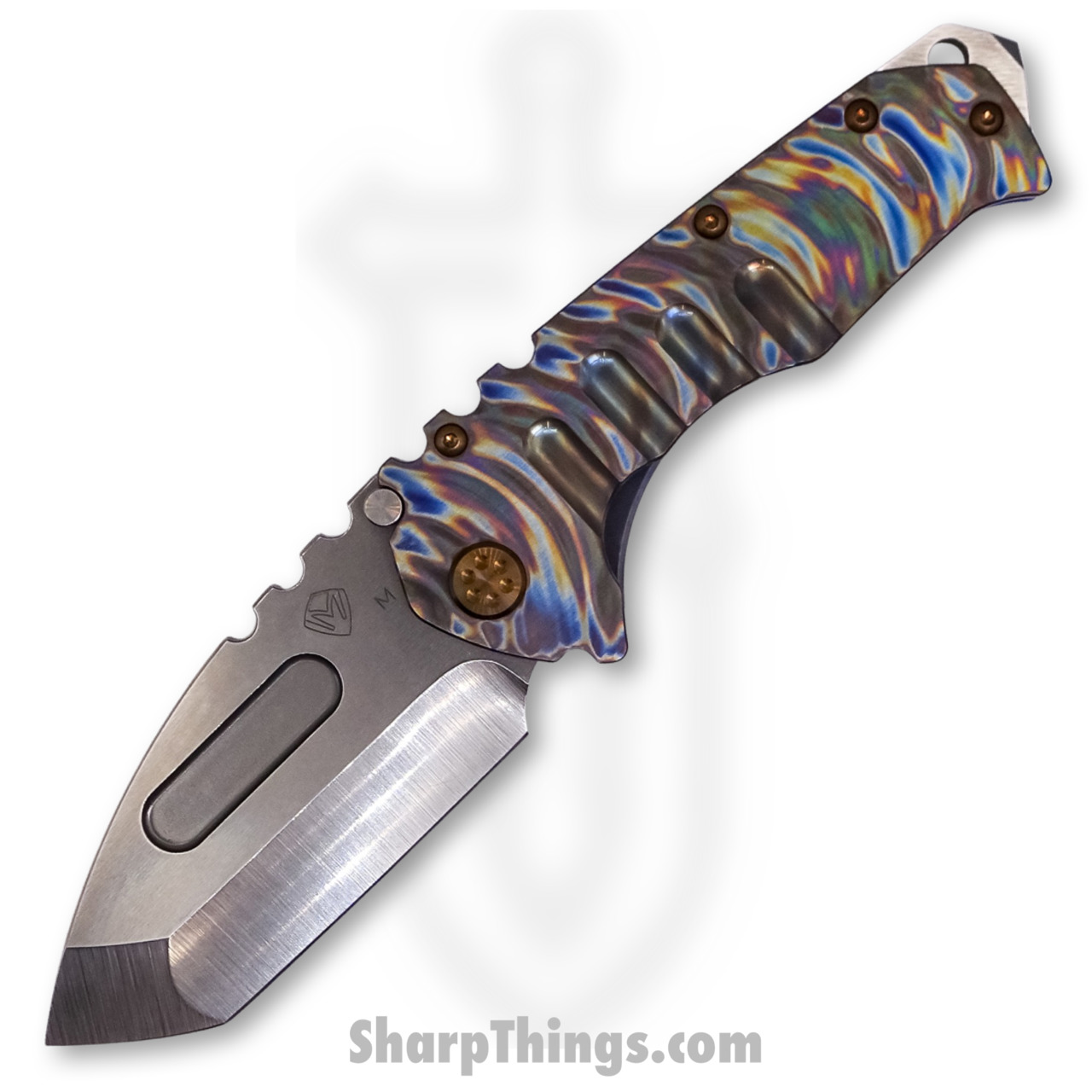 16a0e647-1c3f-4457-b27c-9296185ccdff_MK012MTT-03A2-T1CF-BN-1_1.jpg Medford Knife - MK012MTT-03A2-T1CF-BN - Praetorian "T" Tanto Folder - Magnacut Tumbled - Tsunami - Image 1