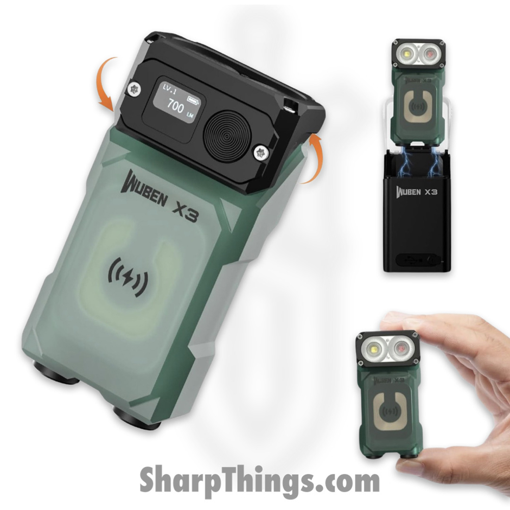 16e0e296-e878-4942-bdd1-a730ae23ed1b_WX3CHBX-GRN_1.jpg Wuben - WX3CHBX-GRN - Wuben X3 Owl EDC Flashlight and 3000mah Charging Box - Green - Image 1