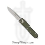 Microtech - 231-10OD - UTX-85 - OTF Auto - Stonewash Drop Point - 6061 T6 Aluminum - OD Green