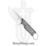 Kizer Cutlery - KI1048A1 - Cabox - Fixed Blade Knife - D2 Stonewash Drop Point - Micarta - Black