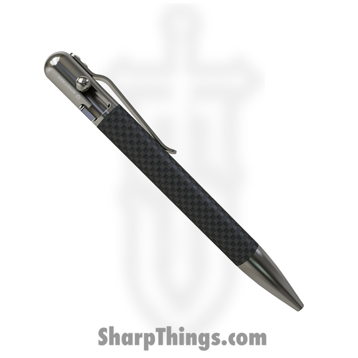 172d25b1-981d-47b6-9ae7-b241872e02a5_BSTN224_1.jpg Bastion - BSTN224 - EDC Bolt Action Pen - Stainless Carbon Fiber - Black Gray - Image 1