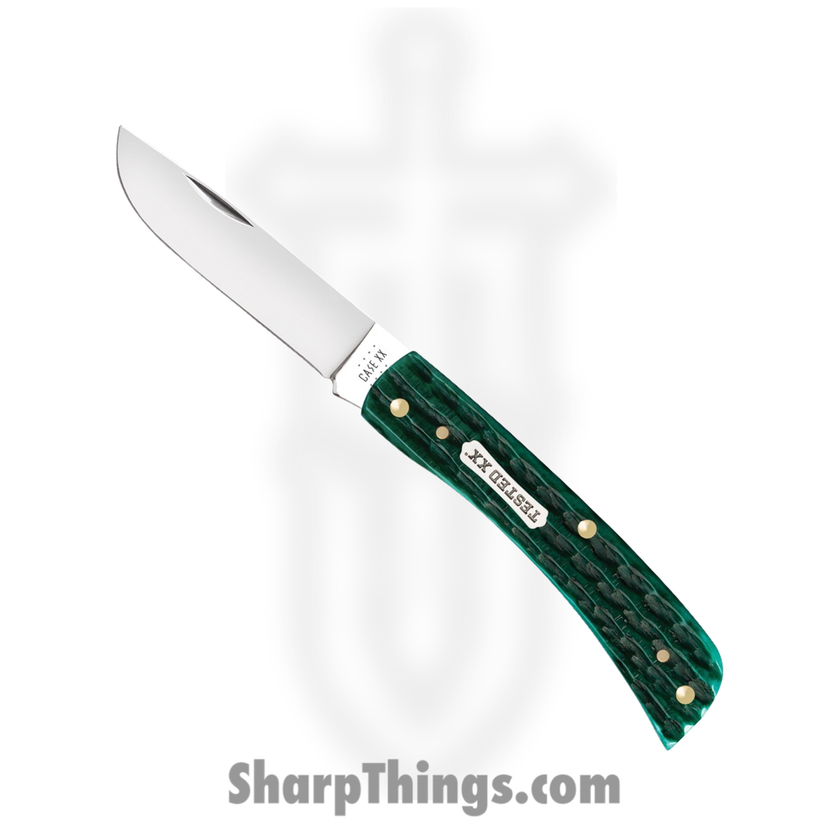 17c74105-889f-4400-b7c6-6d85053cb241_CA48941_1.jpg Case Cutlery - CA48941 - Sod Buster Jr - Folding Knife - Tru-Sharp Surgical Stainless Steel Mirror Polished Skinner - Jigged Bone - Jade - Image 1