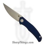 Shirogorov Knives - SHI-Q95-BLUM - Ursus Q95 - Folding Knife - ELMAX Stonewash Upswept - Micarta - Blue