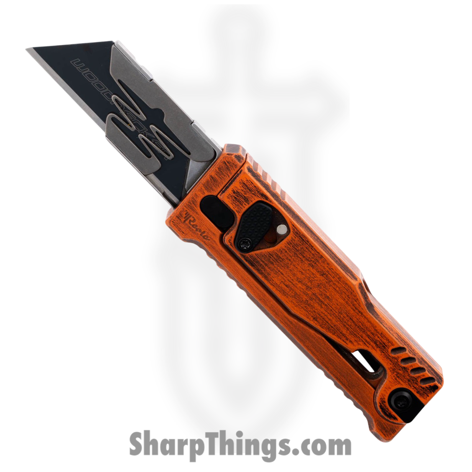 18a0844f-7510-4d8d-95a8-b71de825d054_EXO45SSOR_1.png Reate Knives - EXO45SSOR - EXO-U-V2 - Gravity Knife - Stainless Satin Utility - Aluminum - Distressed Orange - Image 1