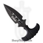 ElitEdge - EE20641SW - Push Dagger - Fixed Blade Knife - Stainless Stonewash Dagger - Nylon - Black