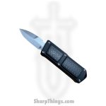 TakCom - Stubby-DE-ST - Stubby - OTF Auto - 154CM Stonewash Bayonet - 6061-T6 Aluminum w CF Inlay - Black