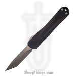 Heretic Knives - H023-5A-Ambi - Manticore S - OTF Auto - Magnacut Stonewash Tanto - 6061-T6 Aluminum - Black
