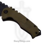 Medford Knife - MKM30DPT-1010-TPCP-BP - Scout M/P Tanto Linerlock Knife - D2 G10 - OD Green and Black