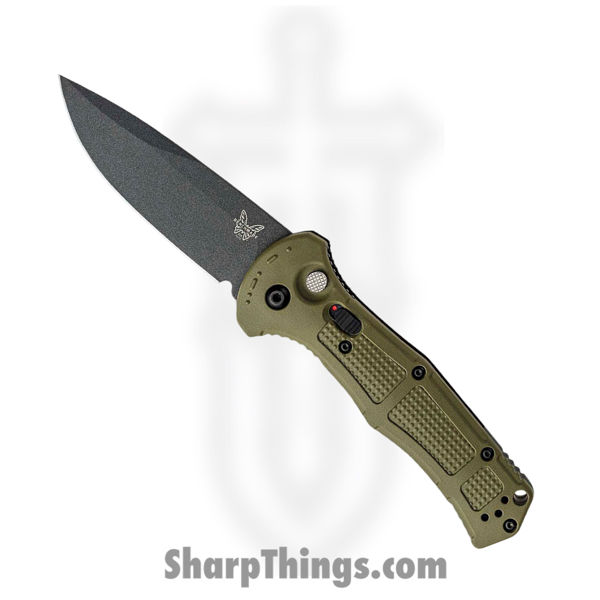 199f1bc9-627a-49c1-93bf-ae732e462b60_9070BK-1_1.jpg Benchmade - 9070BK-1 - Claymore - Automatic Knife - D2 Coated Drop Point - Grivory - Green - Image 1