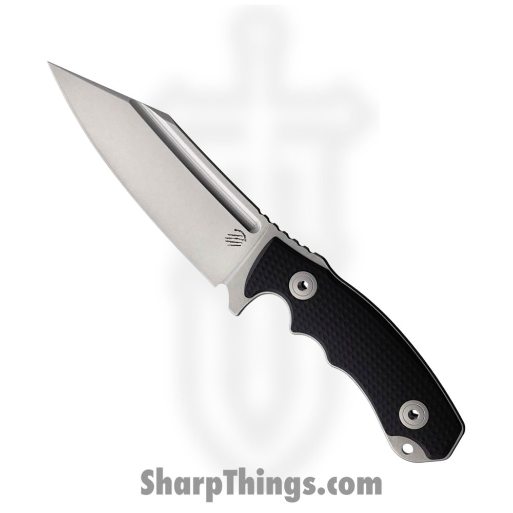 1a67ea0f-8bd4-49f9-b22e-4e744e87e88a_BAS251_1.jpg Bastinelli Creations - BAS251 - Assaucalypse - Fixed Blade Knife - M390 Stonewash Clip Point - G10 - Black - Image 1