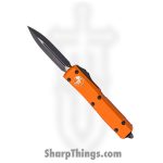 Microtech - 122-1OR - Ultratech - OTF Auto - Black Dagger - 6061-T6 Aluminum - Orange