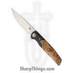 Bestech Knives - BTKG19D - Ascot - Folding Knife - D2 Satin Drop Point - Burl Wood - Brown Black
