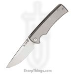 Chaves Knives - 229/LDP/SWTI/BF - Liberation 229 Drop Point - Folding Knife - M390 Stonewash Drop Point - Titanium - Stonewash