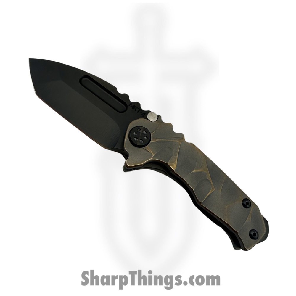1b023950-c6ec-406d-8beb-bb1ecf910ac2_MK0084PT-36A1-TPCP-BP_1.jpg Medford Knife and Tool - MK0084PT-36A1-TPCP-BP - Micro T "Stained Glass" - Folding Knife - S45VN PVD Tanto - Titanium - Bronze - Image 1