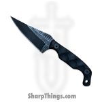 Stroup Knives - MINI1-B-G10 - Mini 1 - Fixed Blade Knife - 1095 HC Acid Wash Wharncliffe - G10 - Black