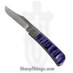 Jack Wolf Knives - BENNY-02-KIR-COS-PUR - Benny's Clip - Folding Knife - S90V Satin Clip Point - Kirinite - Cosmic Purple