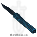 Heretic Knives - H030BF-6A-BRKTQ - Manticore X - Automatic Knife - CPM MagnaCut DLC Bowie - Aluminum - Black|Turquoise