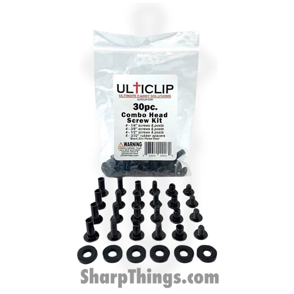 1bbc9d8c-e53b-477f-869c-baf201a4497f_DSK30_1.jpg ULTICLIP - DSK30 - 30 Piece Combo Head Screw Kit -Steel - Black - Image 1